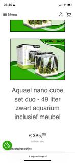 Qquael nano cube 49 liter compleet met meubel, Ophalen of Verzenden, Zo goed als nieuw, Leeg aquarium