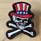 Strijk embleem Iron on Patch applicatie schedel met hoed  St