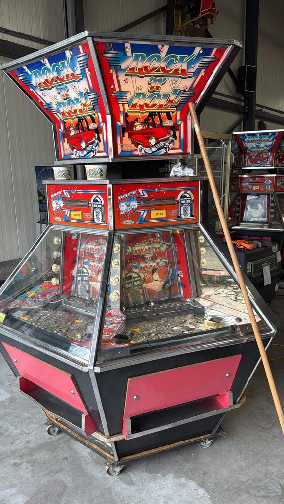 Rock n Roll Coin Pusher - 3 Speler geheelcompleet, Verzamelen, Automaten | Overige, Gebruikt, Ophalen of Verzenden