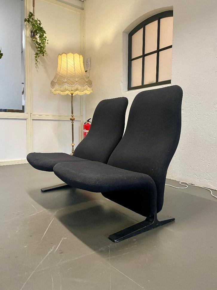 Artifort Pierre Paulin Concorde Tweezitter 60s, Huis en Inrichting, Fauteuils, Gebruikt, Metaal, Stof, 100 tot 125 cm, 75 tot 100 cm