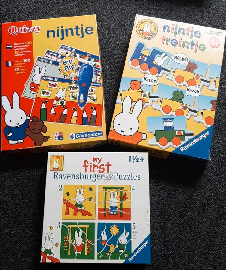 Nijntje Spelletjes Set - Quizzy, Treintje & Puzzles, Hobby en Vrije tijd, Gezelschapsspellen | Bordspellen, Zo goed als nieuw