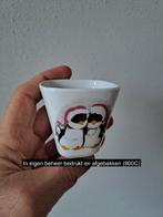 Bloempotje met Piguins met muts, porselein 6x6x6cm, Tuin en Terras, Bloempotten, Overige materialen, Vierkant, Nieuw, Tuin