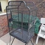 Vogelkooi op wieltjes en open dak, Ophalen, Gebruikt, Metaal, Vogelkooi