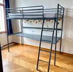 IKEA Svärta Hoogslaper met bureau, grijs metaal, Huis en Inrichting, Slaapkamer | Stapelbedden en Hoogslapers, 90 cm, 180 tot 200 cm