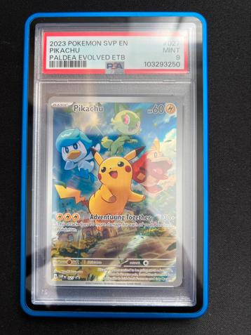PSA 9 Pikachu – SVP #027 Promo – Paldea Evolved ETB beschikbaar voor biedingen
