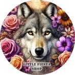 LF4058 ouwel wolf 20x4,7cm eetbare cupcake rondjes vers, Ophalen of Verzenden, Nieuw, Cupcakes, Versiering