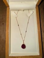 18karaat Gouden ketting met 6ct robijn en 0.75 ct diamantjes, Sieraden, Tassen en Uiterlijk, Kettingen, Verzenden, Zo goed als nieuw