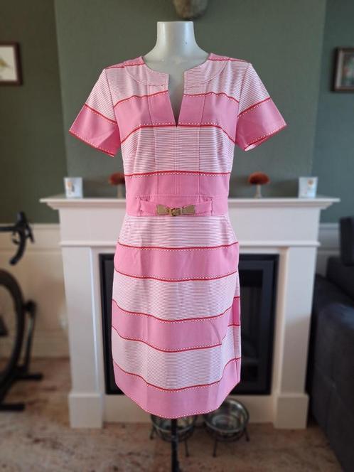 River Woods roze wit rode jurk riempje 40 gratis verzenden, Kleding | Dames, Jurken, Zo goed als nieuw, Maat 42/44 (L), Roze, Knielengte