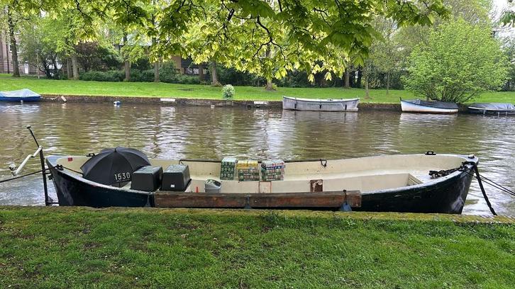 Elektrische Harding Sloep ca. 7.20 x 2,2m, Watersport en Boten, Sloepen, Gebruikt, Tot 10 pk, 6 meter of meer, Binnenboordmotor