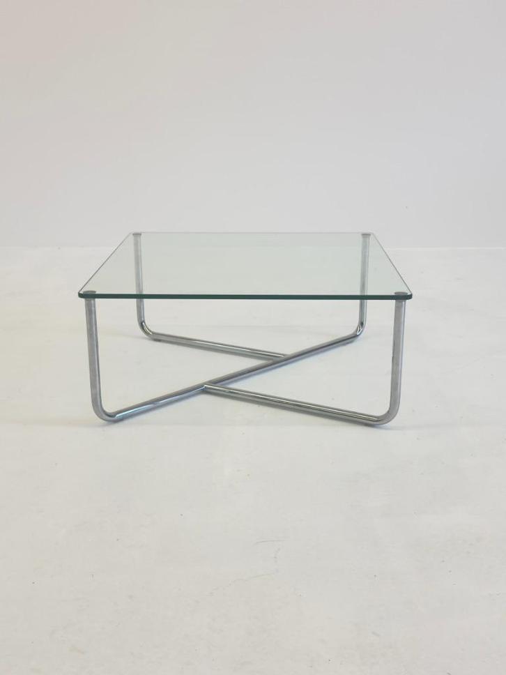 Gispen salontafel met buisframe onderstel GT 433, Huis en Inrichting, Tafels | Salontafels, Zo goed als nieuw, Minder dan 50 cm