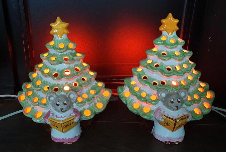 Vintage keramiek  (kerst) lampjes Engeland - zeldzaam, Antiek en Kunst, Kunst | Designobjecten, Ophalen of Verzenden