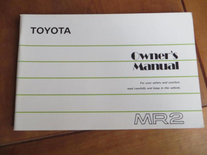 Instructieboek Toyota MR2 1987 incl. T-bar, Engelse tekst, Auto diversen, Handleidingen en Instructieboekjes, Ophalen of Verzenden
