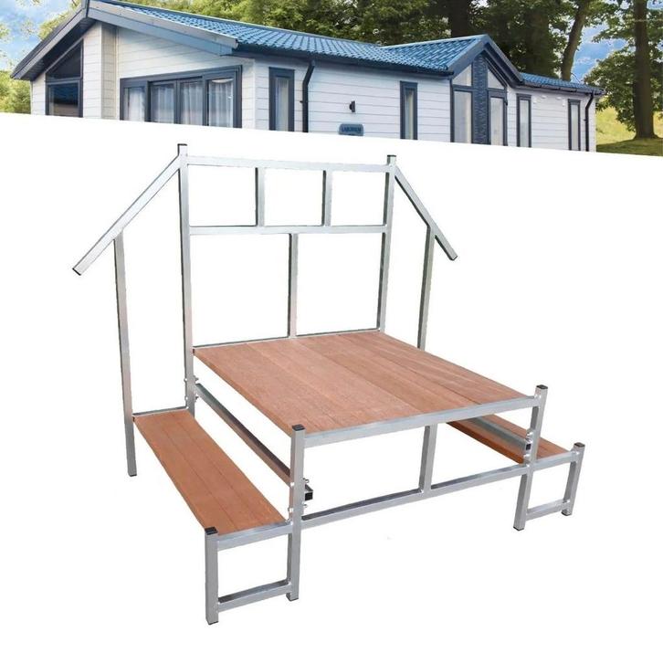 Aluminium stacaravan trap met leuning, Caravans en Kamperen, Caravan accessoires, Zo goed als nieuw, Ophalen