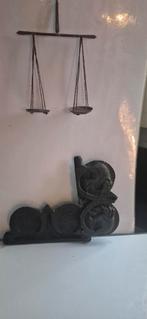 Antiek Draagbaar Weegschaaltje in Houten Doos, Antiek en Kunst, Ophalen