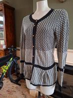 Caroline Biss zwart wit cardigan vest L 42 Gratis Verzenden, Verzenden, Zwart, Maat 42/44 (L), Gedragen