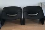 F598 Artifort Groovy design fauteuils zwarte stof 2 st. zgan, Ophalen, Minder dan 75 cm, Zo goed als nieuw, Metaal