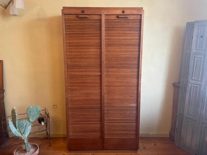 rolluikkast Archiefkast Muziekkast art deco 1930 Frans, Antiek en Kunst, Antiek | Overige Antiek, Ophalen