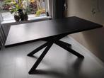 HPL rechte zwarte eettafel met spinpoot 160x90cm, Ophalen, 200 cm of meer, 50 tot 100 cm, Zo goed als nieuw