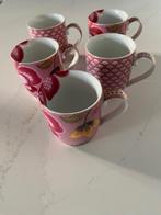 Mokjes Pip Floral Fantasy roze (5 stuks), Huis en Inrichting, Ophalen, Gebruikt, Overige stijlen, Kop(pen) en/of Schotel(s)