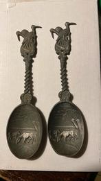 2 tinnen bruidslepels, Ophalen of Verzenden