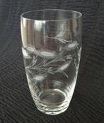 Vintage ca. 1960's drinkglas met bloemen en libelle, Ophalen of Verzenden, Gebruikt, Frisdrankglas