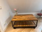 Mahonie hoten tafel, Huis en Inrichting, Tafels | Bijzettafels, Ophalen, Gebruikt, Stoer rabust industrueel, 75 cm of meer