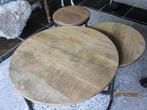 ronde salontafels, Huis en Inrichting, Tafels | Salontafels, Kunststof, 50 tot 100 cm, Rond, Zo goed als nieuw