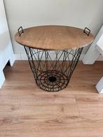 Metalen mand met deksel, Ophalen, Minder dan 55 cm, Metaal of Aluminium, Rond