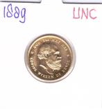Schitterend gouden tientje 1889 Willem 3 UNC, Koning Willem III, Losse munt, 10 gulden, Goud
