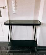 Side table || zwart || glas - metaal || d30xh75xb80, Ophalen of Verzenden, Zo goed als nieuw, Metaal, 25 tot 50 cm