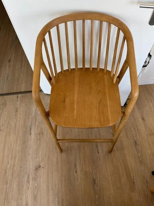 2 massief eiken houten barkrukken van Made, Huis en Inrichting, Barkrukken, Zo goed als nieuw, 2 krukken, Verzenden