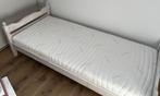 1-persoons ledikant + 2 kastjes, massief hout, white wash, Ophalen, Gebruikt, Eenpersoons, Modern white wash