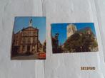 2 ansichtkaarten brielle: stadhuis, markt/catharijnekerk, Ophalen of Verzenden, 1960 tot 1980, Gelopen, Zuid-Holland