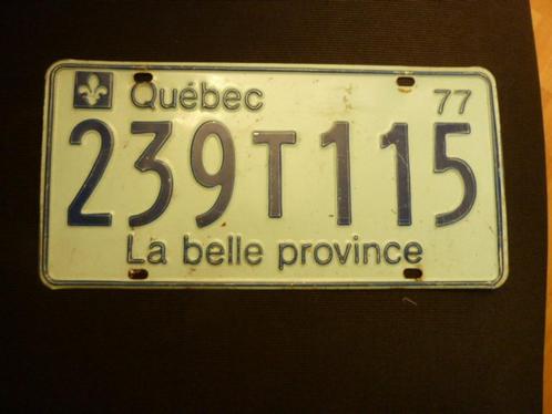 Kentekenplaat licenseplate lichtblauw Quebec 1977 2 Canada, Verzamelen, Automerken, Motoren en Formule 1, Gebruikt, Auto's, Verzenden