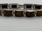 T528 Prachtige zilveren armband barnstenen, Ophalen of Verzenden, X, Met edelsteen, Zilver