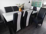 Eettafel met stoelen - In nette staat!, Ophalen, Gebruikt, 4 tot 6 stoelen