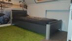 Mooie grijze bedframe, Ophalen, Gebruikt, 90 cm, Eenpersoons