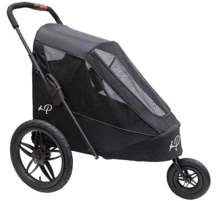 Petique hondenbuggy Breeze all black, Dieren en Toebehoren, Honden-accessoires, Zo goed als nieuw, Ophalen