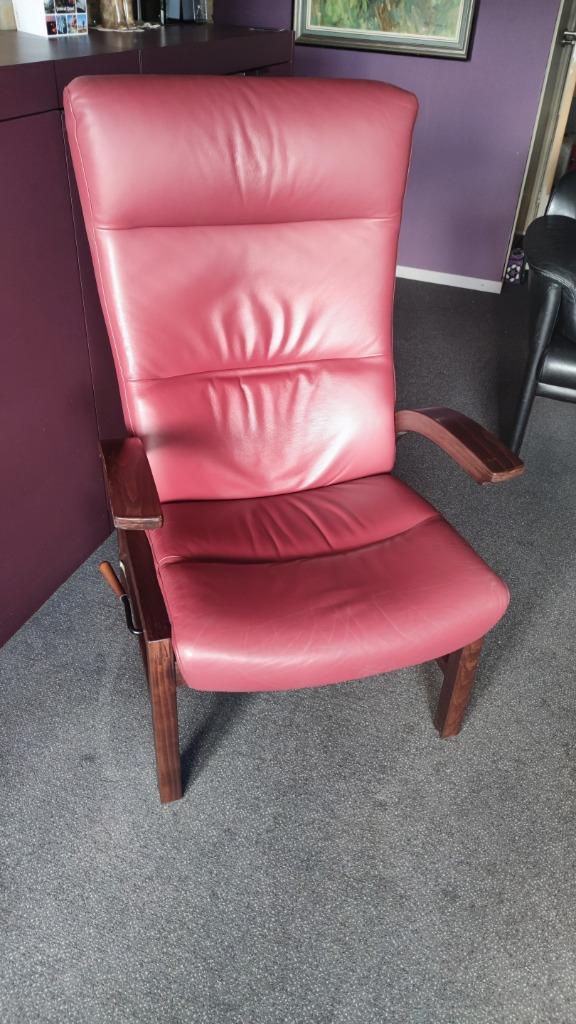 Farstrup model Cantate, Huis en Inrichting, Fauteuils, Zo goed als nieuw, Hout, Leer, 50 tot 75 cm, Minder dan 75 cm, Ophalen of Verzenden
