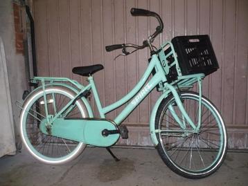 Mooie mintgroene 24 inch meisjesfiets omafiets met rek beschikbaar voor biedingen