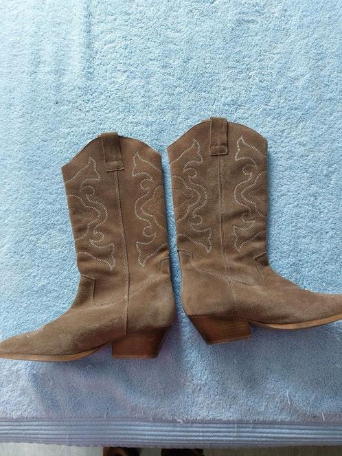 Nieuwe beige leren cowboy laarzen, Kleding | Dames, Schoenen, Nieuw, Hoge laarzen, Beige, Ophalen of Verzenden