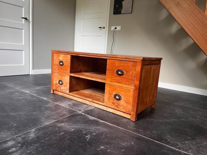 Teakhouten TV Meubel - 113x52x50 cm, Huis en Inrichting, Kasten | Televisiemeubels, Gebruikt, Minder dan 100 cm, 100 tot 150 cm