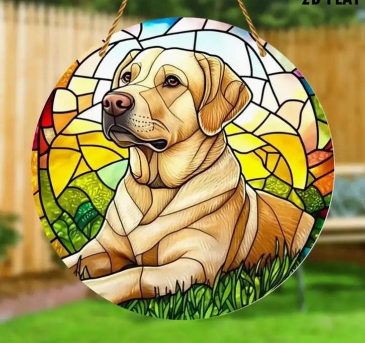 Raamhanger labrador - golden retriever, Tuin en Terras, Tuinwanddecoratie, Nieuw, Verzenden