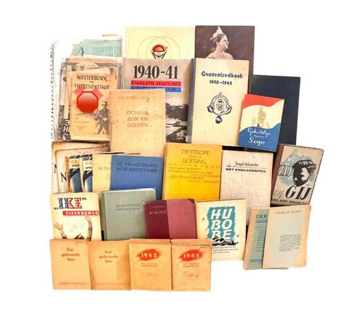 Lot papier en boekwerk Tweede Wereldoorlog, Verzamelen, Militaria | Tweede Wereldoorlog, Landmacht, Boek of Tijdschrift, Nederland