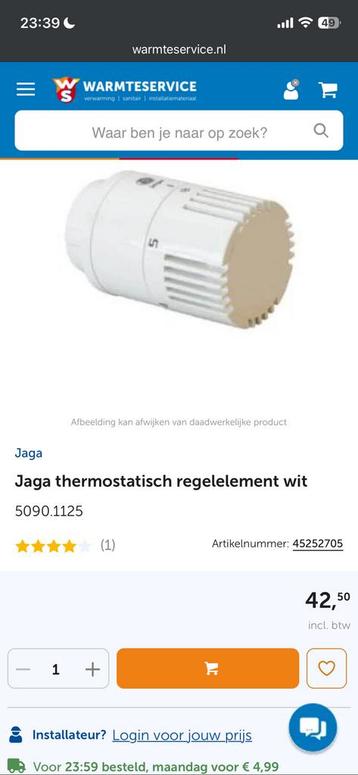 5x Jaga thermostatische radiatorknoppen NIEUW beschikbaar voor biedingen
