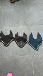 Drie oornetjes cob maat 2 zwart 1 blauw, Dieren en Toebehoren, Paarden en Pony's | Overige Paardenspullen, Ophalen of Verzenden
