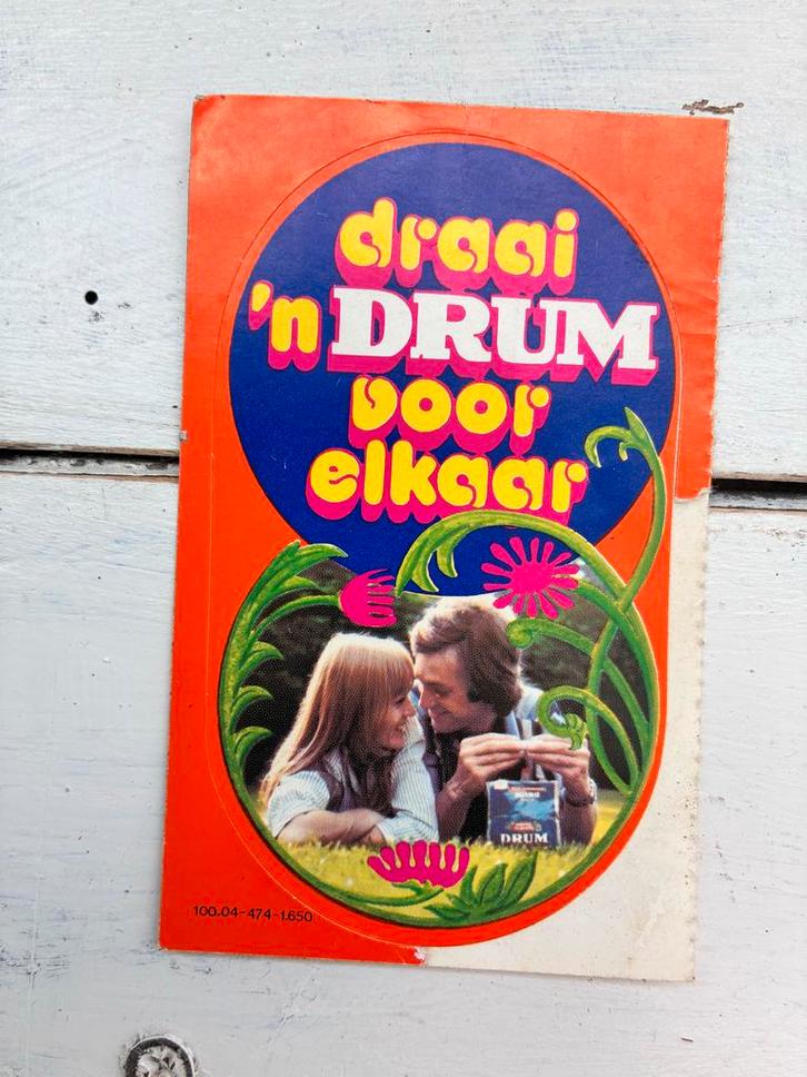 Vintage Drum Sticker - Draai een Drum voor Elkaar, Verzamelen, Stickers, Gebruikt, Overige typen, Ophalen of Verzenden