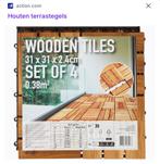 Houten terrace tegels action 60 stuks, Ophalen, Gebruikt, 10 m² of meer, Hout