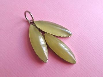 jwg Vintage 70s groen onyx agaat stenen hanger zilver klr beschikbaar voor biedingen