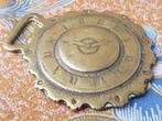 Zeldzaam antiek Engels kleppermannetje met een klok 8,3 cm., Antiek en Kunst, Antiek | Koper en Brons, Ophalen of Verzenden, Koper